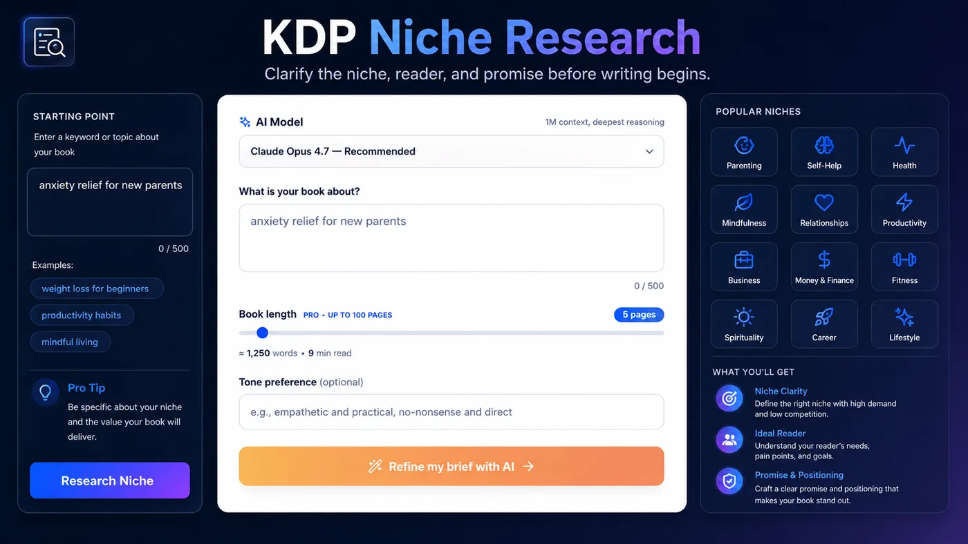 KDP Niche Research Feature